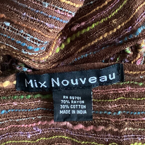 Max Nouveau Womens Long Scarf Brown Multicolored Earthy Tones Winter Neck Warmer - Picture 7 of 8